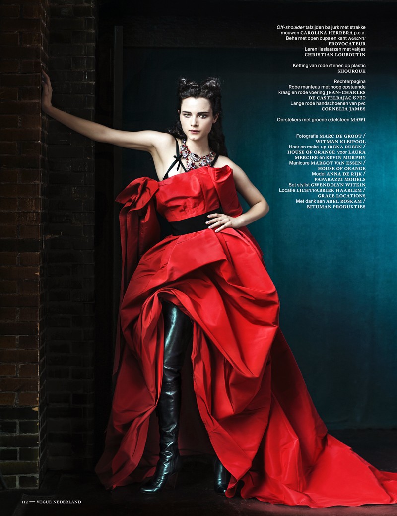 Anna de Rijk Dresses for Halloween in Vogue Netherlands' November Issue, Lensed by Marc de Groot