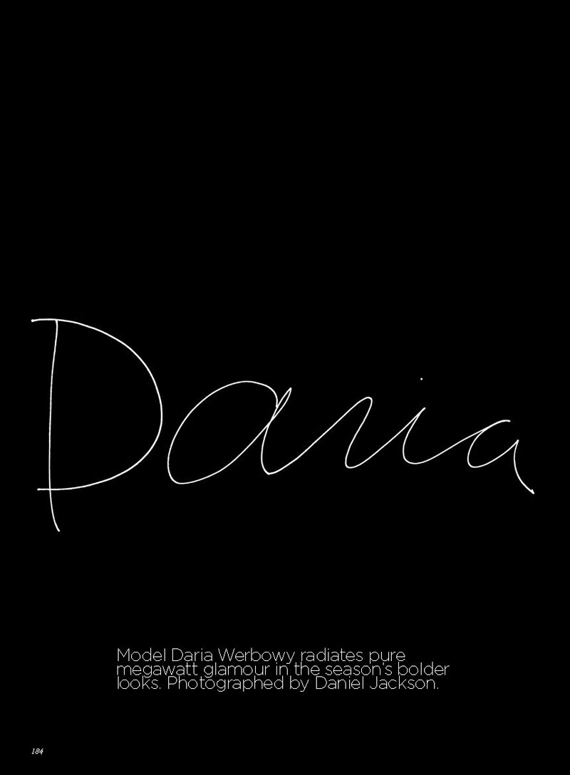 Daria Werbowy by Daniel Jackson for Vogue Australia June 2012