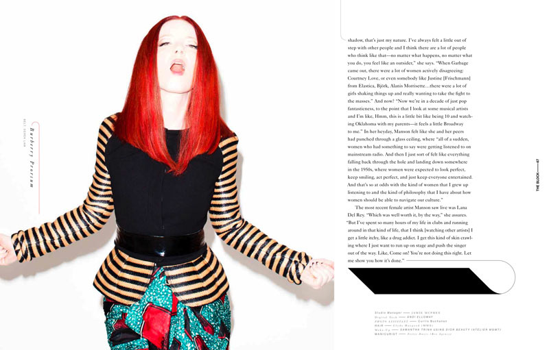 Shirley Manson by Kenneth Cappello for The Block S/S 2012 – Fashion ...