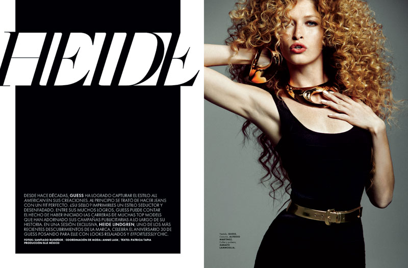 Heide Lindgren Wears Wild Curls for Elle Mexico, Shot by Santiago Ruiseñor