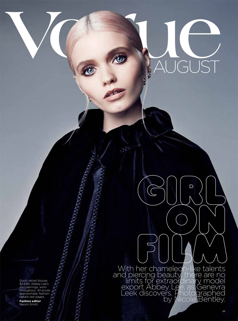 Abbey Lee Kershaw Is Striking in Vogue Australia's August Cover Shoot by Nicole Bentley