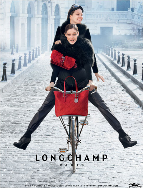 Coco Rocha & Emily DiDonato Are Biking Buddies for Longchamp's Fall 2012 Campaign by Max Vadukul