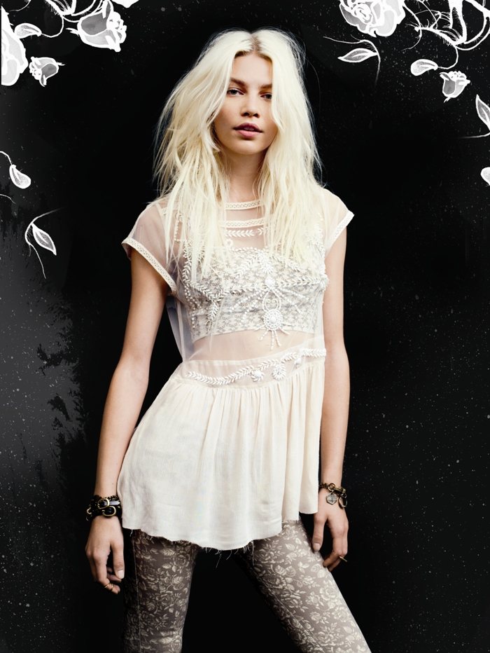 Karlie Kloss & Aline Weber Compare & Contrast for Free People's July 2012 Catalogue