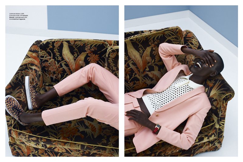 Grace Bol Dons Elegant Pantsuits for Elle Netherlands August 2012