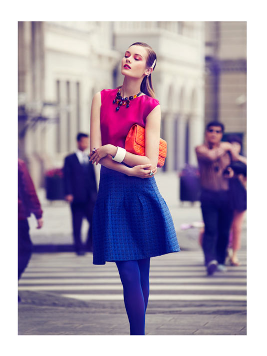 Jac Jagaciak Dons Vibrant Hues for the August Issue of Vogue China by JMN