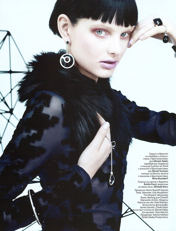 Patricia van der Vliet Glitters in Catherine Servel's Vogue Russia ...