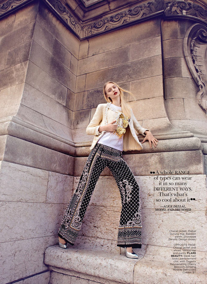 Nastya Kusakina Dons the Chanel Jacket for Flare October 2012 by Max Abadian