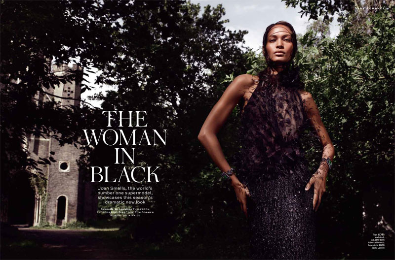Joan Smalls is Divine in Black for Stylist Magazine