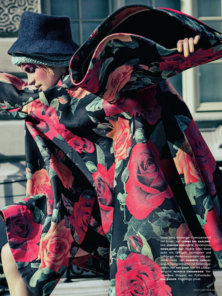 Magdalena Langrova Plays Bag Lady for Sebastian Kim's Vogue Germany Shoot