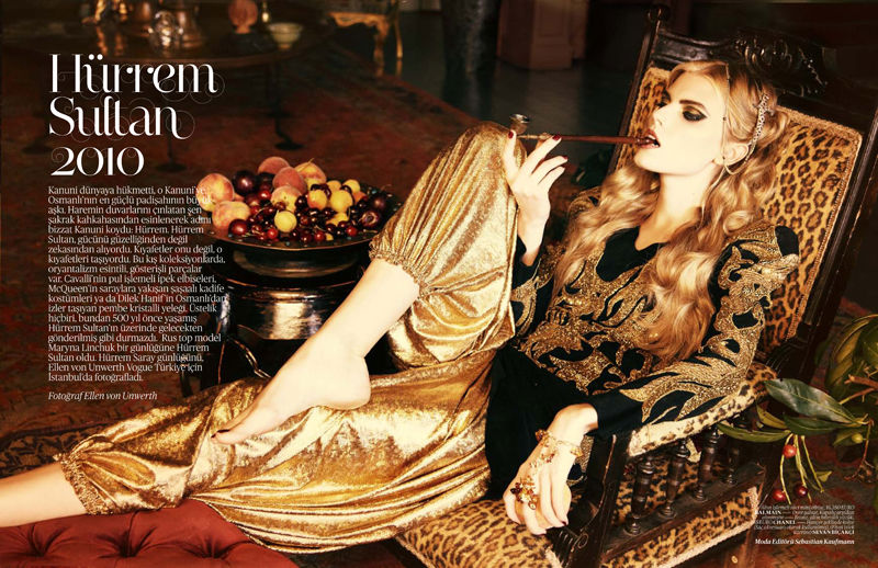 Maryna Linchuk for Vogue Turkey December 2010 by Ellen von Unwerth