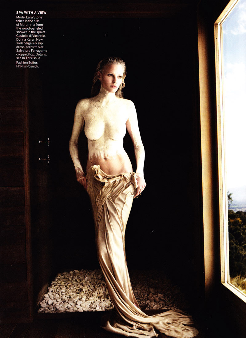Lara Stone by Mario Testino for Vogue US January 2011