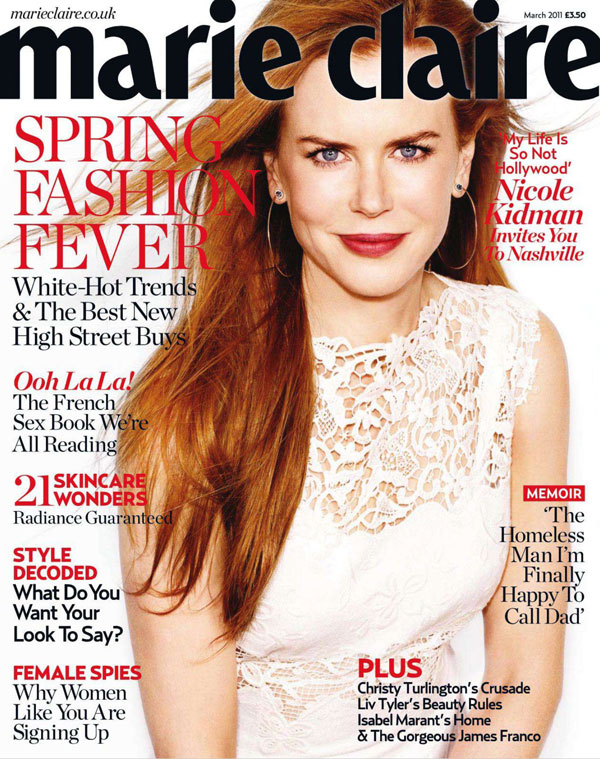 Marie Claire UK March 2011 Cover | Nicole Kidman by Matthias Vriens-McGrath