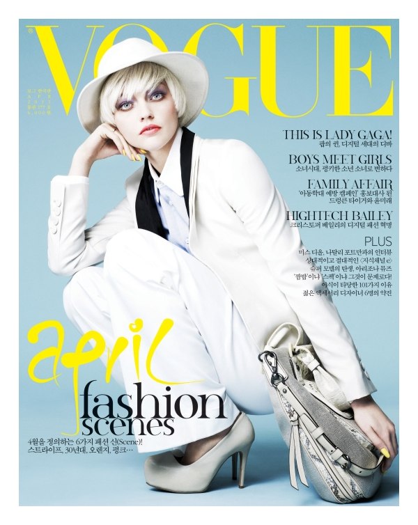 Vogue Korea April 2011 Cover | Sasha Pivovarova by Nino Muñoz