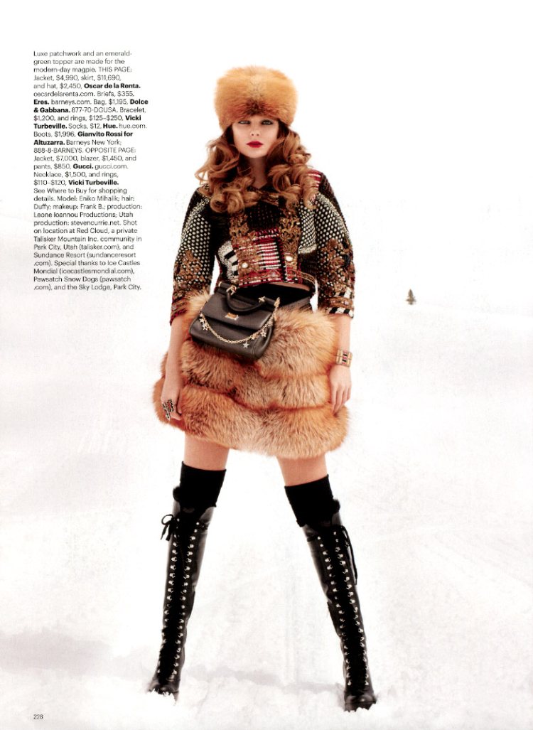 Eniko Mihalik by Terry Richardson for Harper's Bazaar US November 2011