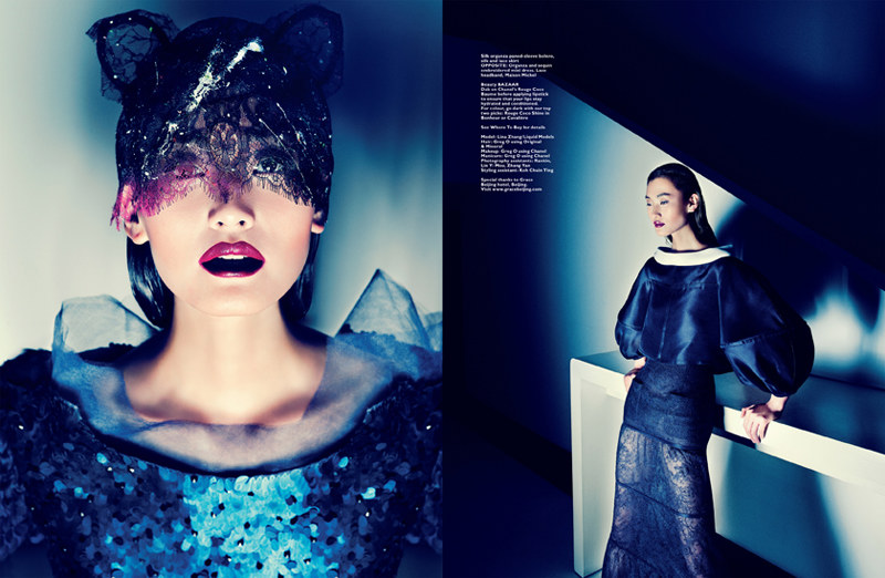 Gan Captures Lina Zhang In Chanel Haute Couture for the July Issue of Harper's Bazaar Singapore
