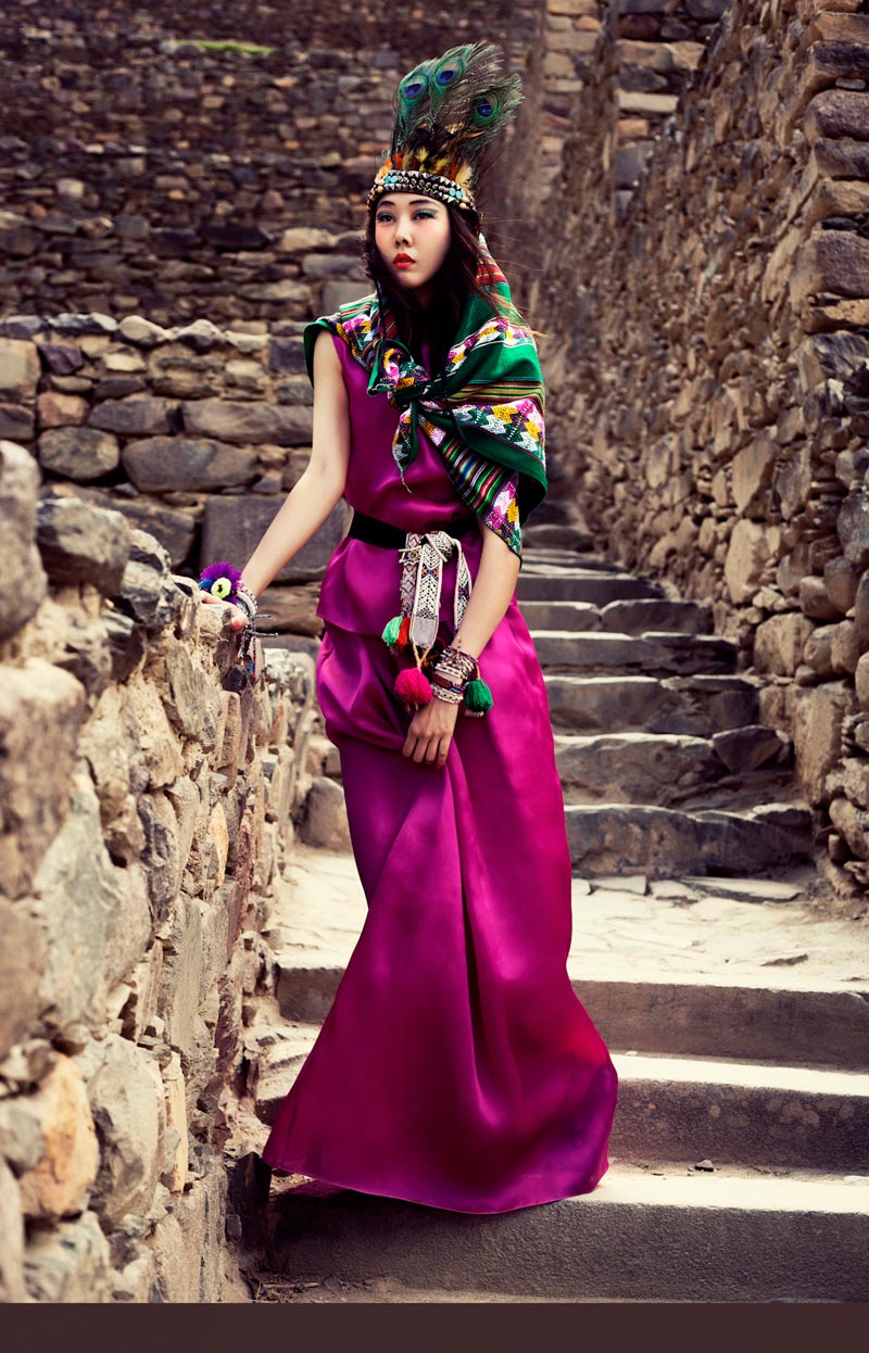 Han Hye Jin Embraces the Colors of Peru in Vogue Korea s 