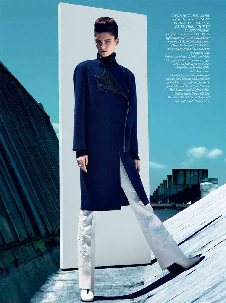Ava Smith Dons Bold Fall Looks for Harper's Bazaar UK September 2012 by Sebastian Kim