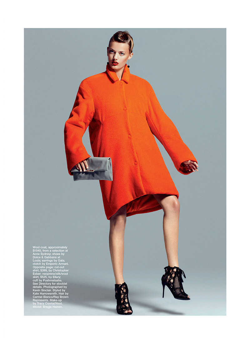 Bregje Heinen Shapes Up for Marie Claire Australia October 2012 by Kevin Sinclair