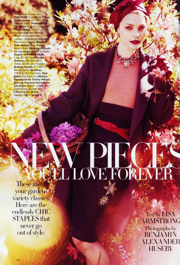 Jessica Stam in 'New Pieces You'll Love Forever' by Benjamin Alexander Huseby