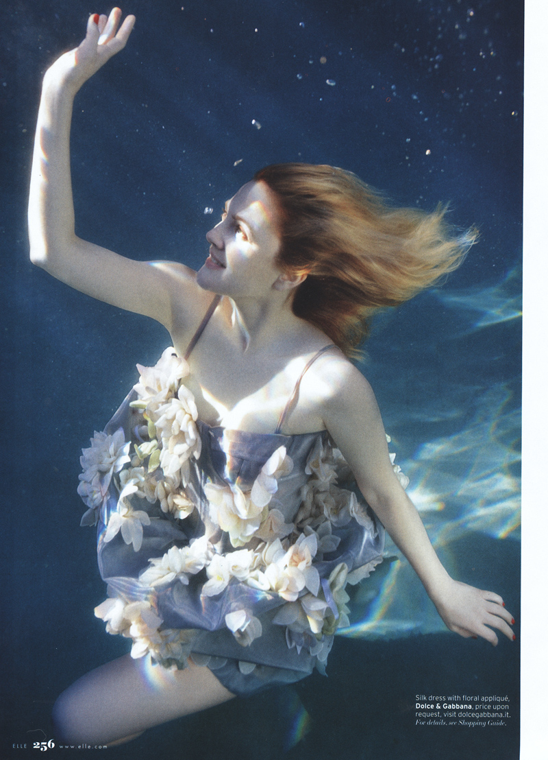 Drew Barrymore is a Underwater Goddess in Elle