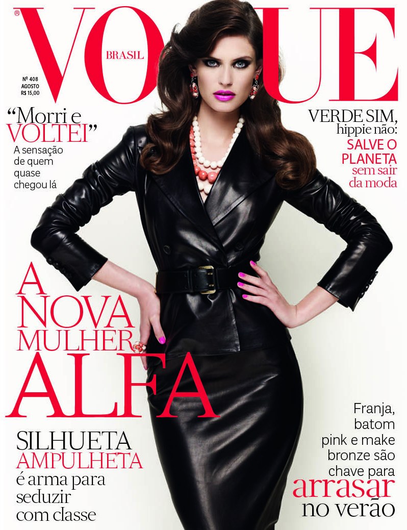 Bianca Balti is Tough in Leather for Vogue Brazil's August 2012 Cover