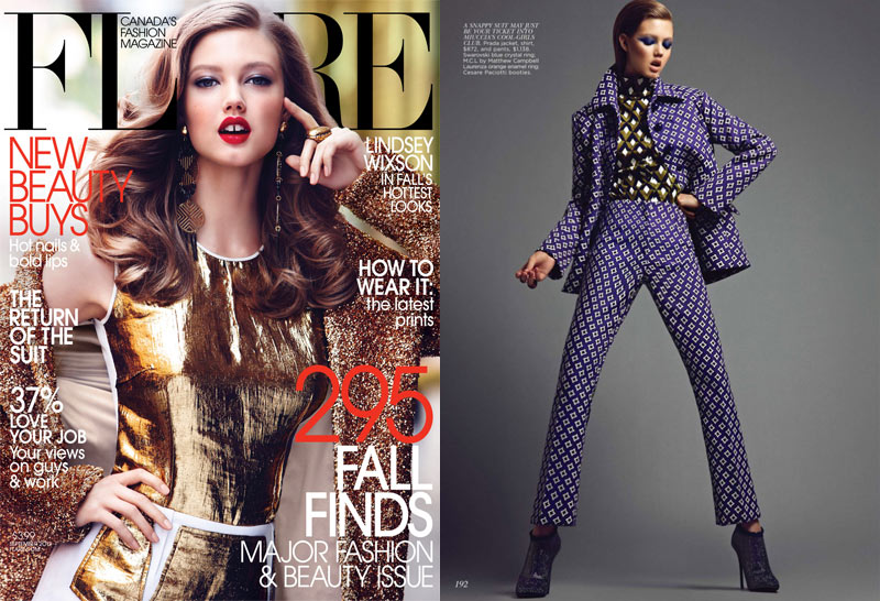 Lindsey Wixson Shines in Flare's September Cover Shoot by Max Abadian