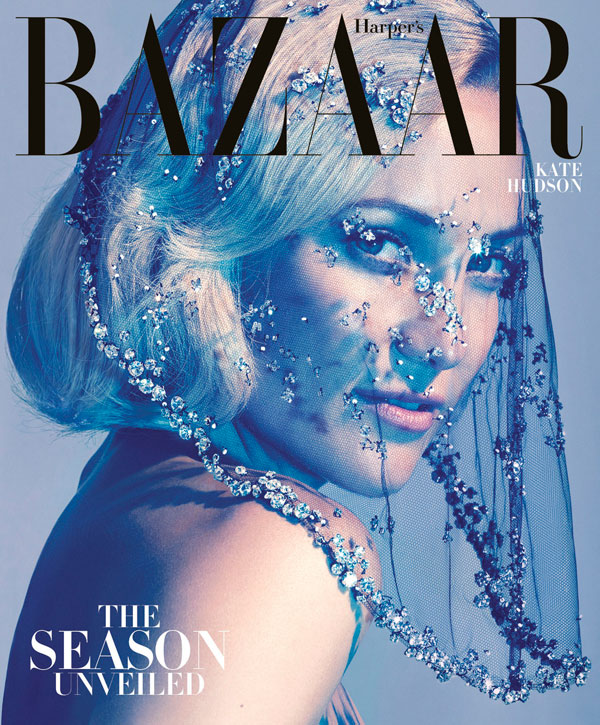 Kate Hudson Stuns in Armani Privé on the Cover of Harper's Bazaar US October 2012