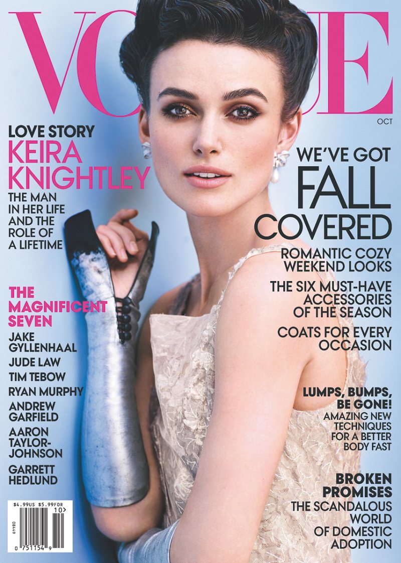 Keira Knightley Covers Vogue US October 2012 in Chanel Haute Couture