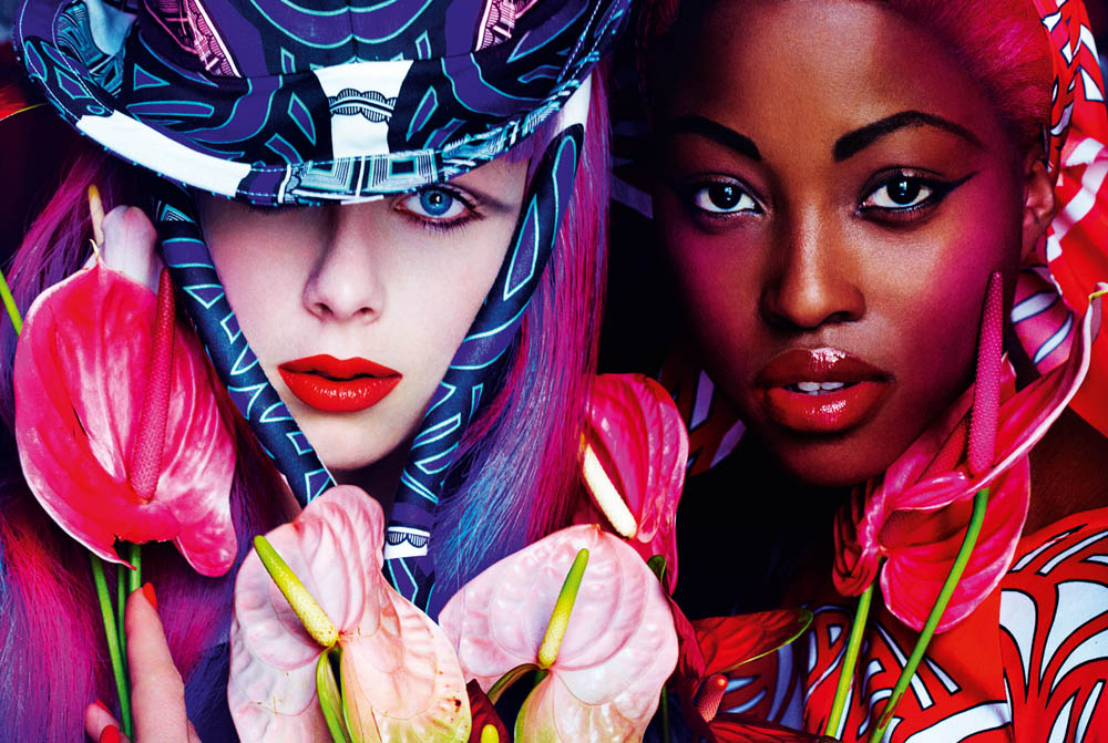 Edie Campbell & Nyasha Matonhodze by Mario Testino for Allure March 2012