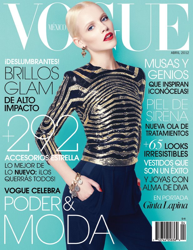 Vogue Mexico April 2012 Cover | Ginta Lapina by Nagi Sakai