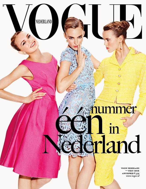 Vogue Netherlands April 2012 Cover | Ymre Stiekema, Josefien Rodermans & Romee Strijd by Marc de Groot