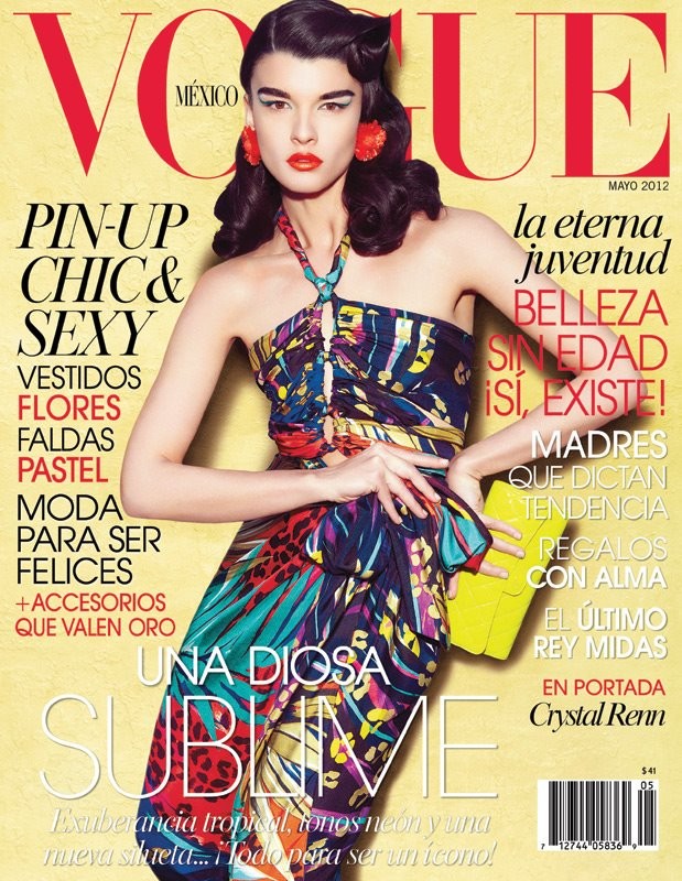 Crystal Renn Covers Vogue Mexico May 2012 in Salvatore Ferragamo