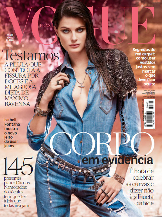 Isabeli Fontana is Denim Casual for Vogue Brazil's June 2012 Cover