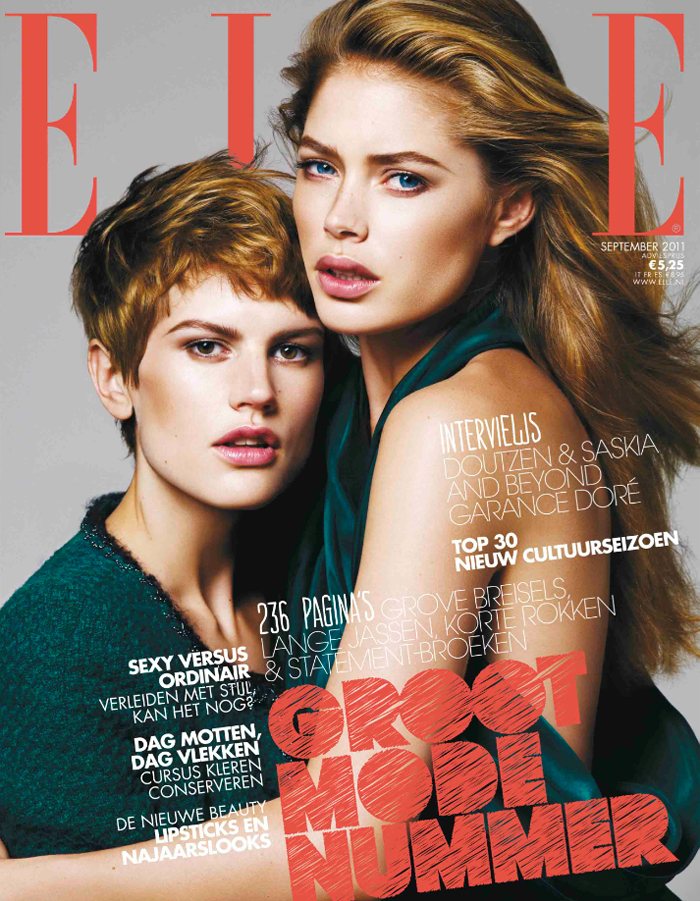 Elle Netherlands September 2011 Cover | Doutzen Kroes & Saskia de Brauw by Alique