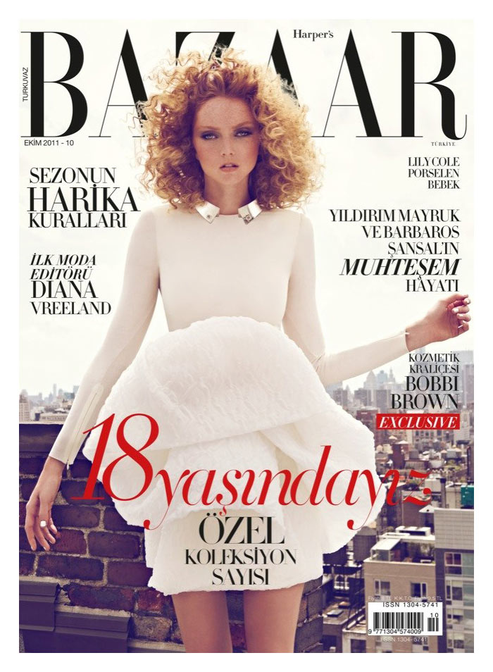 Harper's Bazaar Turkey October 2011 Cover | Lily Cole by Koray Birand