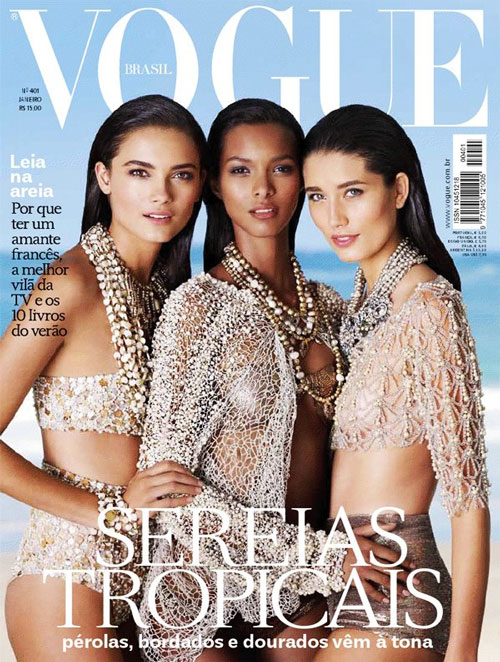 Vogue Brazil January 2012 Cover | Tayane Leao, Lais Ribeiro & Marcelia Freesz by J.R. Duran