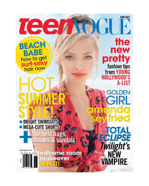 Teen Vogue June/July 2010 Cover | Amanda Seyfried by Patrick Demarchelier