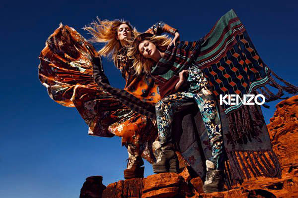 Kenzo Fall 2010 Campaign Preview | Lily Donaldson & Sasha Pivovarova by Mario Sorrenti